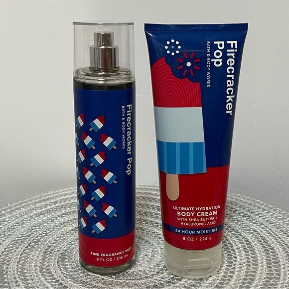 BBW Firecracker Pop Fragrance Mist and Body Cream Set of 2 NWT - Picture 1 of 2